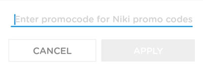 how to apply niki promo code