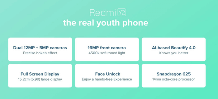 redmi y2 amazon specifications